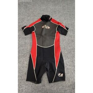 SWS SkiWarm 2-2 Classic Shorty Wetsuit XL Black Red Neoprene Surf Dive